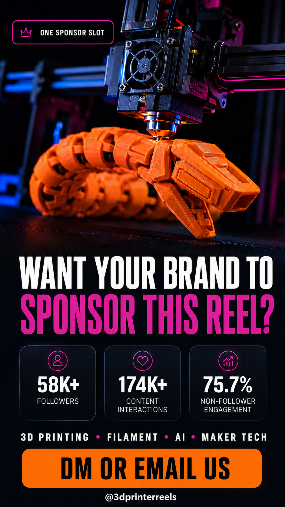 3D Printer Reels brand collaboration campaign